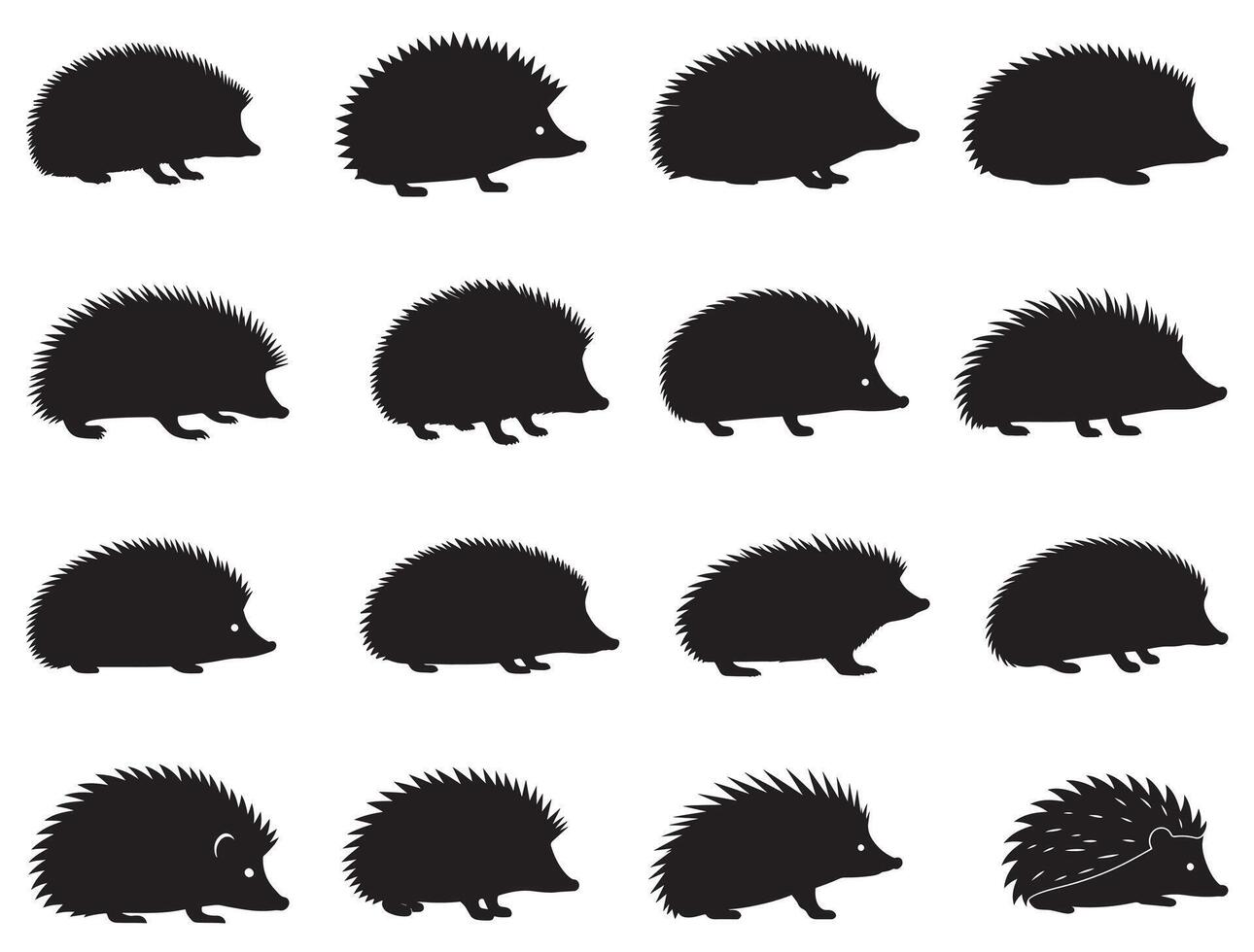 FUNNY HEDGEHOG SILHOUETTE WHITE BACKGROUND vector