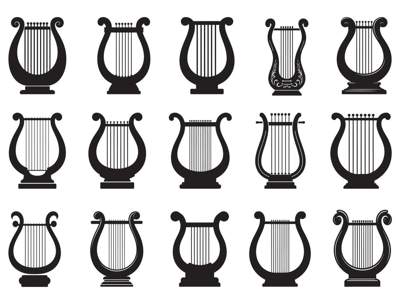 LYRE SILHOUETTE WHITE BACKGROUND vector