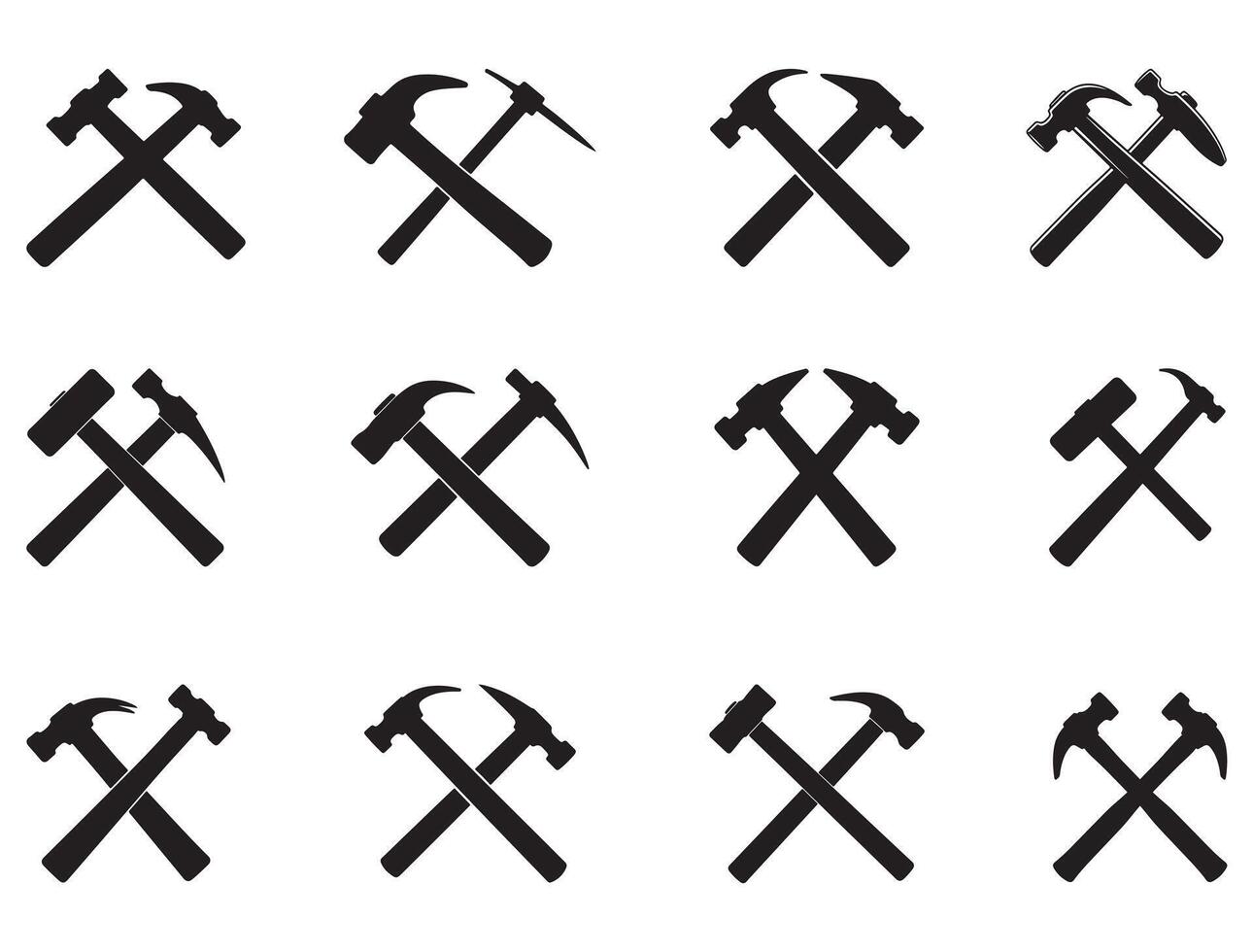 HAMMER SILHOUETTE WHITE BACKGROUND vector