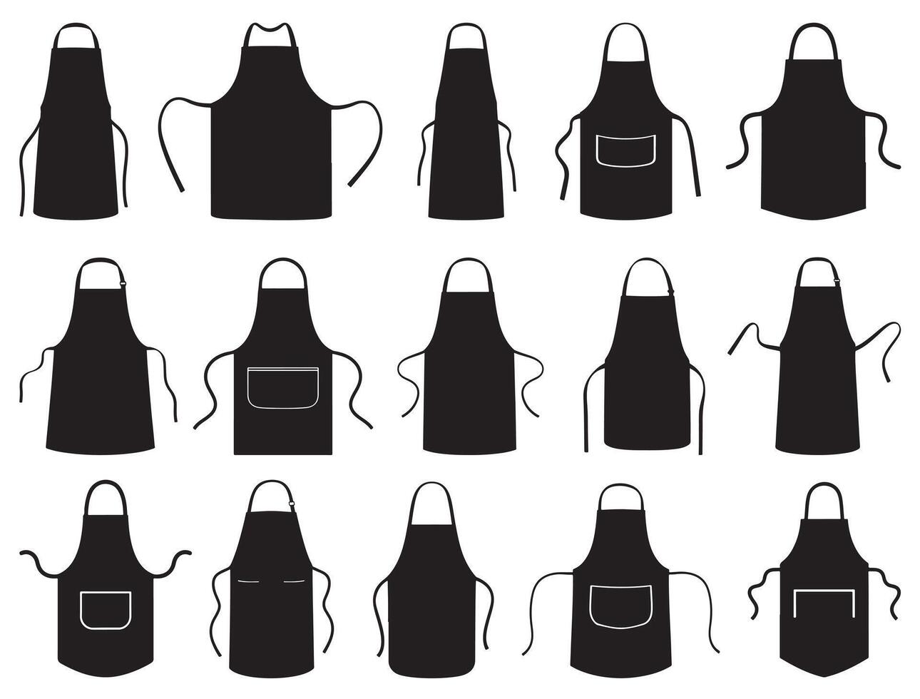 Aprons silhouette white background vector