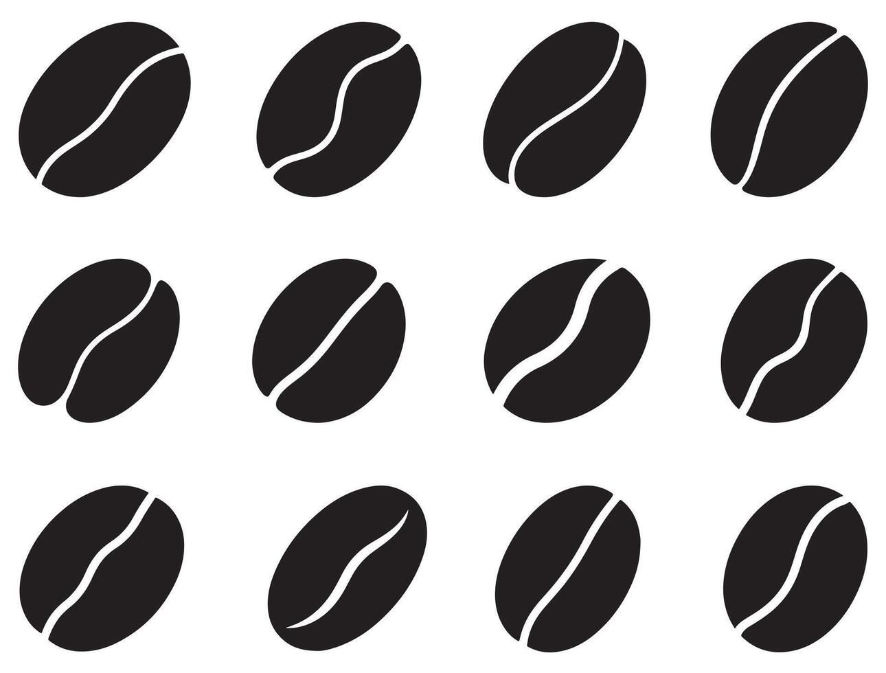 Coffee beans silhouette white background vector