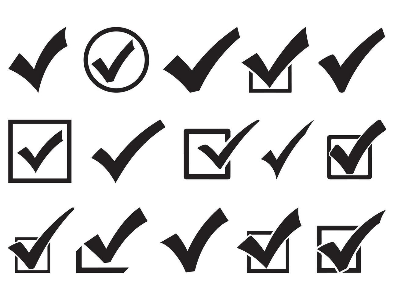 Check Mark silhouette white background vector
