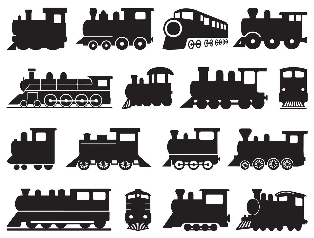 TRAIN ENGINE SILHOUETTE vector