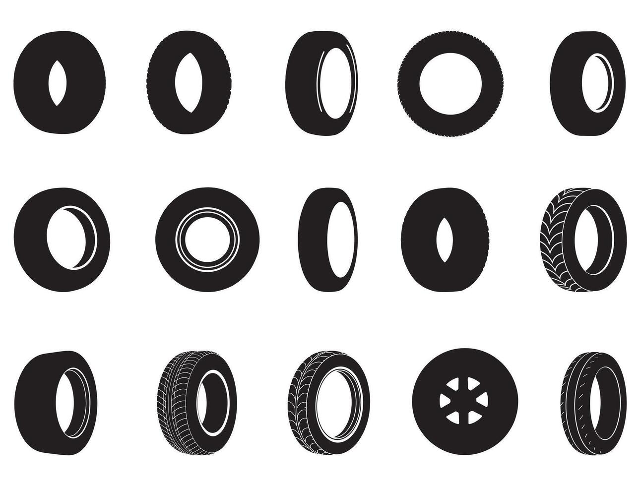 TIRES SILHOUETTE WHITE BACKGROUND vector