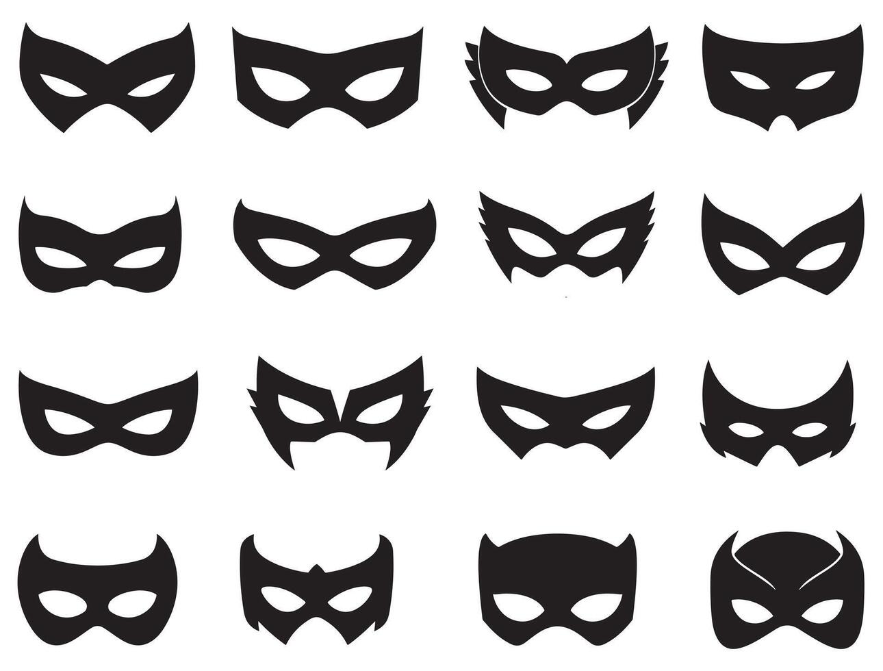 SUPER HERO MASK SILHOUETTE WHITE BACKGROUND vector