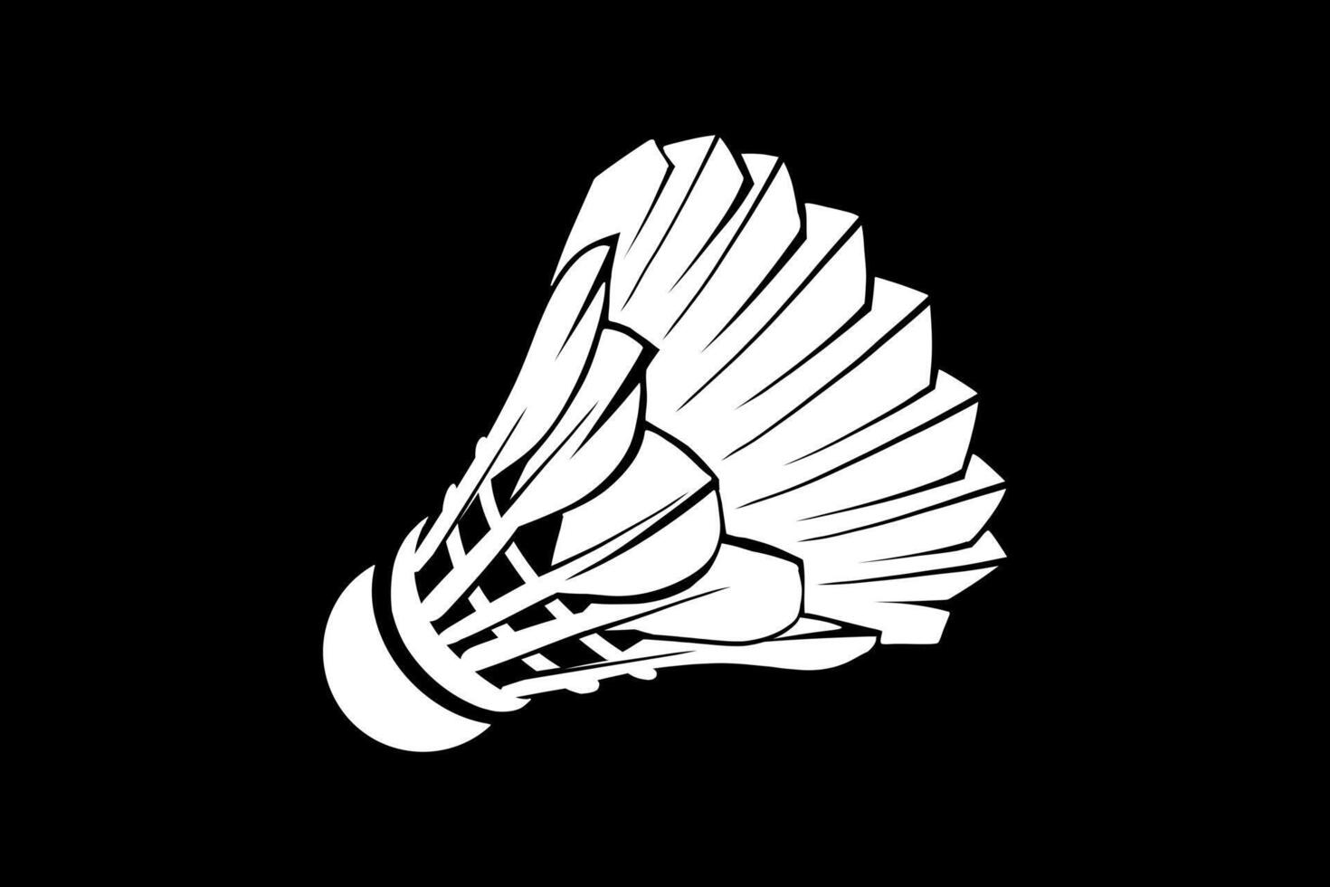 hand drawn badminton shuttlecock illustration vector