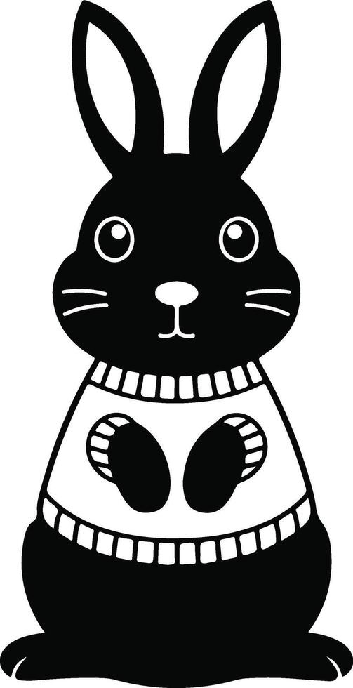 Rabbit Head Icon Silhouette Design vector