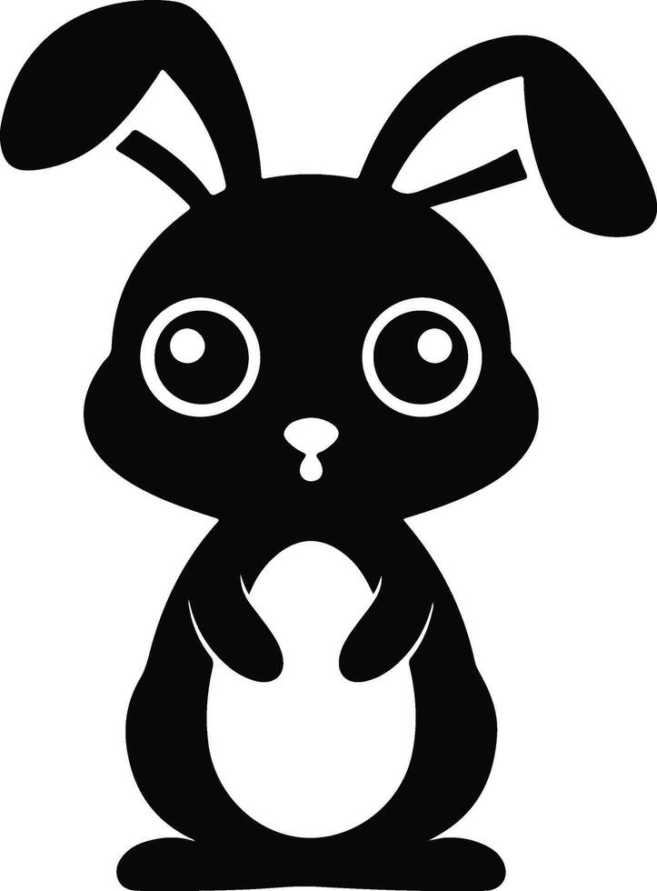 Simple Rabbit Icon Silhouette Design vector