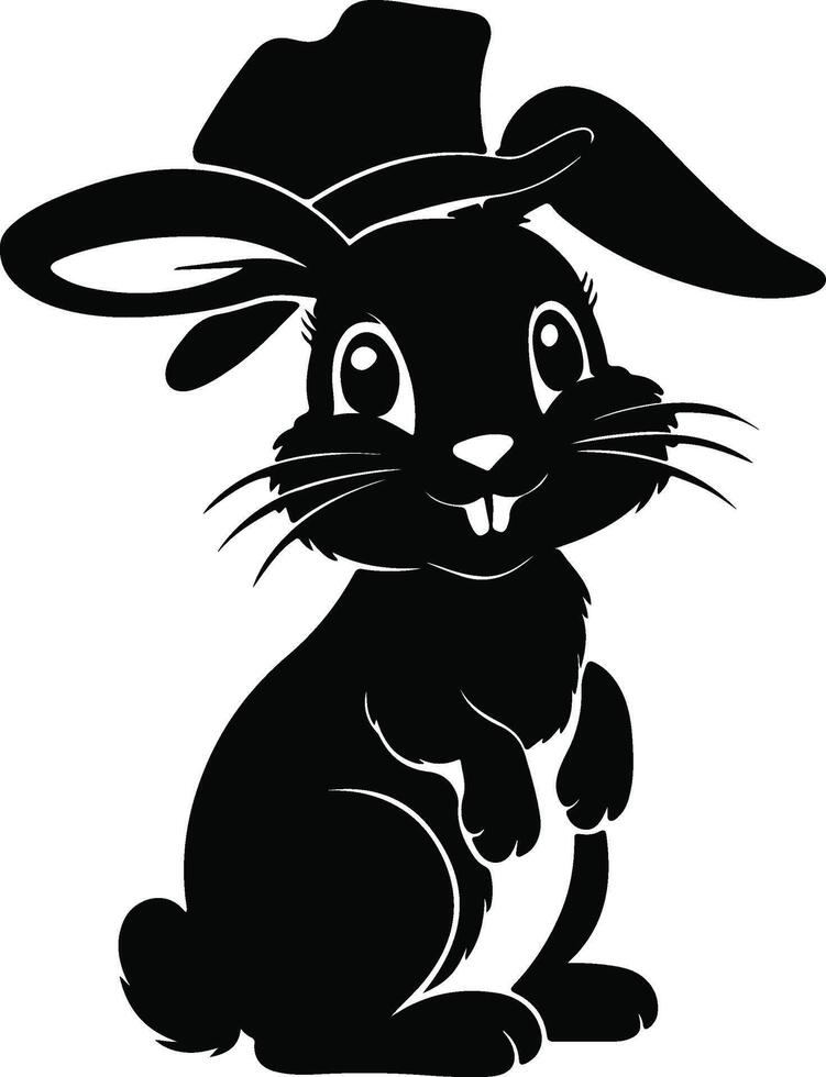Black Rabbit Icon Design vector