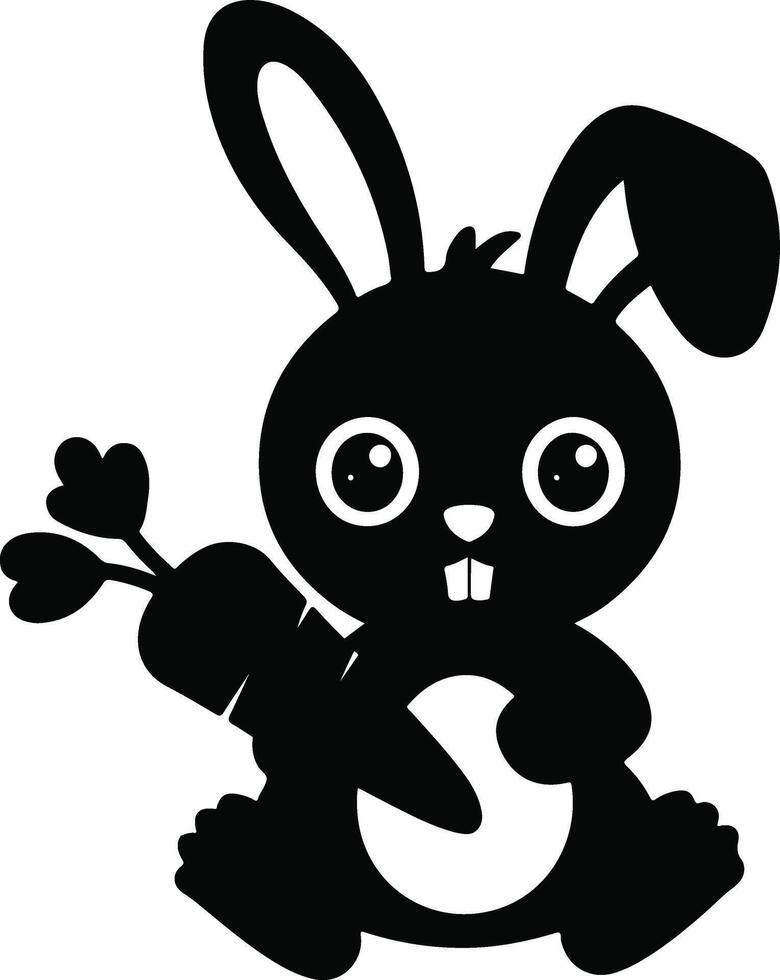 Minimalist Rabbit Silhouette Illustration vector