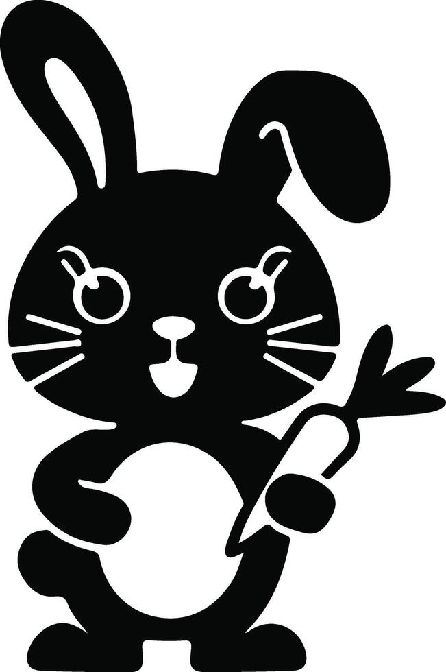 Cute Bunny Silhouette Illustration vector