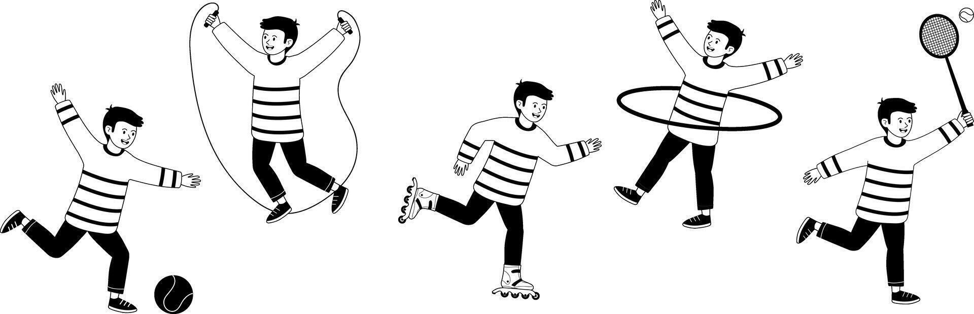 Exploring various playful activities that keep children engaged and active outdoors vector