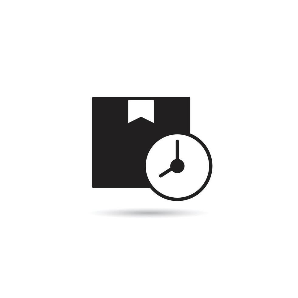 box and clock icon vector