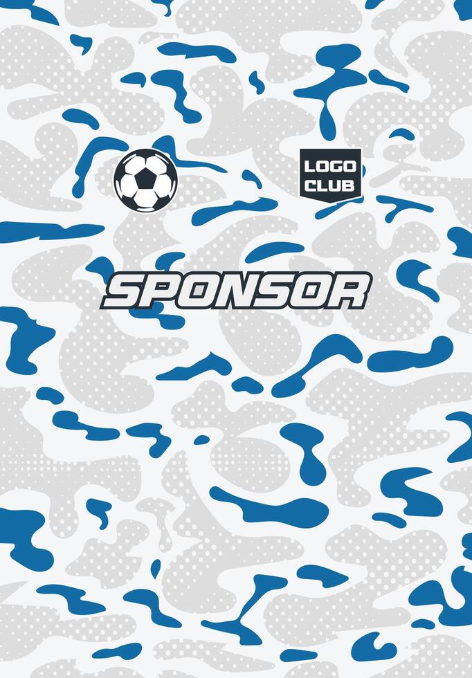 abstract blue pattern with halftone for sports jersey sublimation design vector