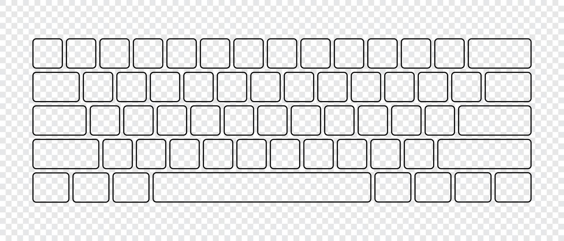 Computer keyboard button layout template with letters for graphic use. Modern computer keyboard illustration.. vector