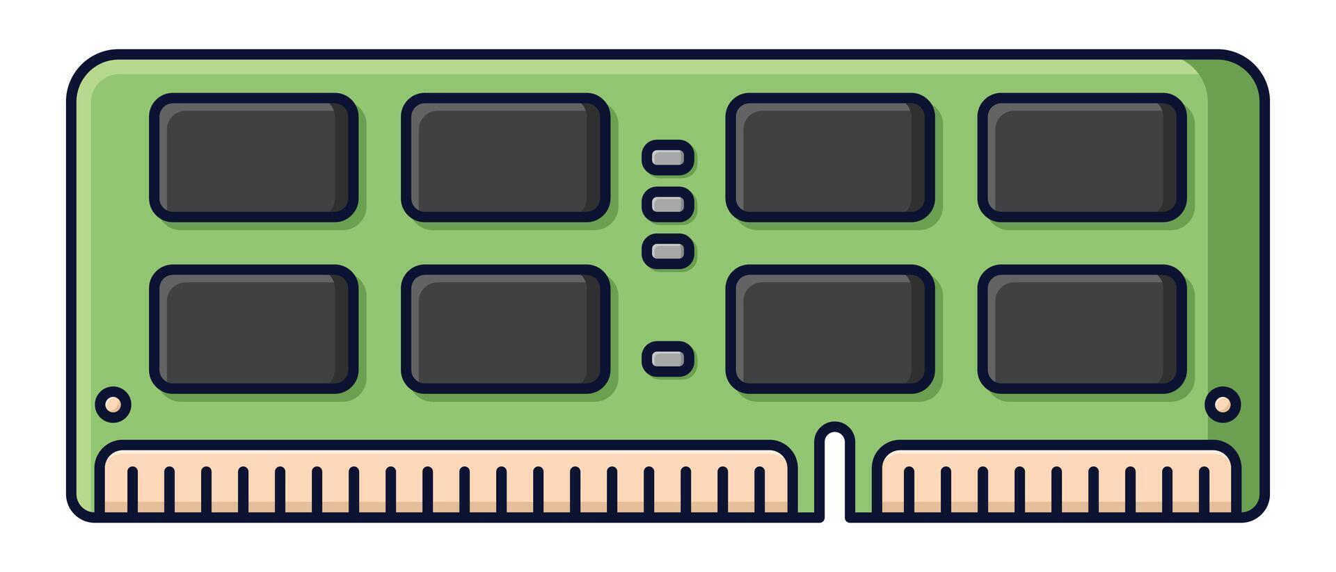 RAM memory computer. Computer RAM icon. Random access memory. Flat cartoon style. illustration vector