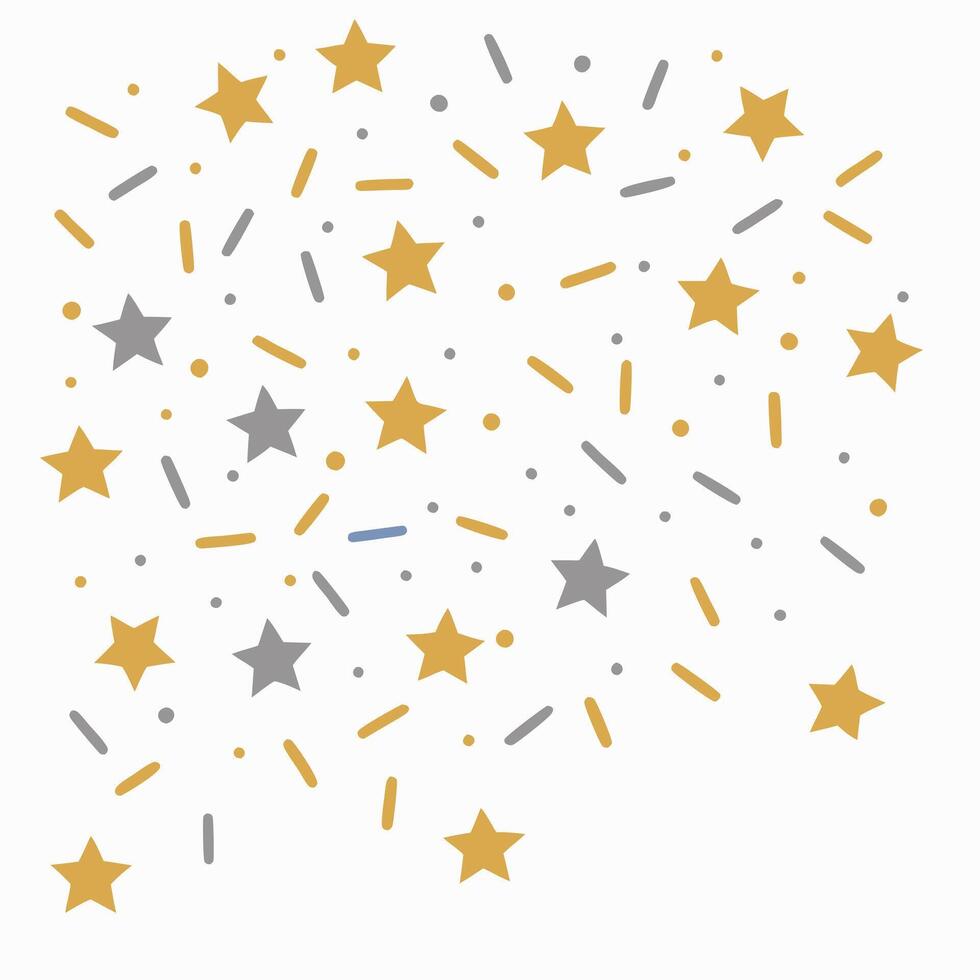 Glamorous Gold and Silver Confetti Floating in the Air vector