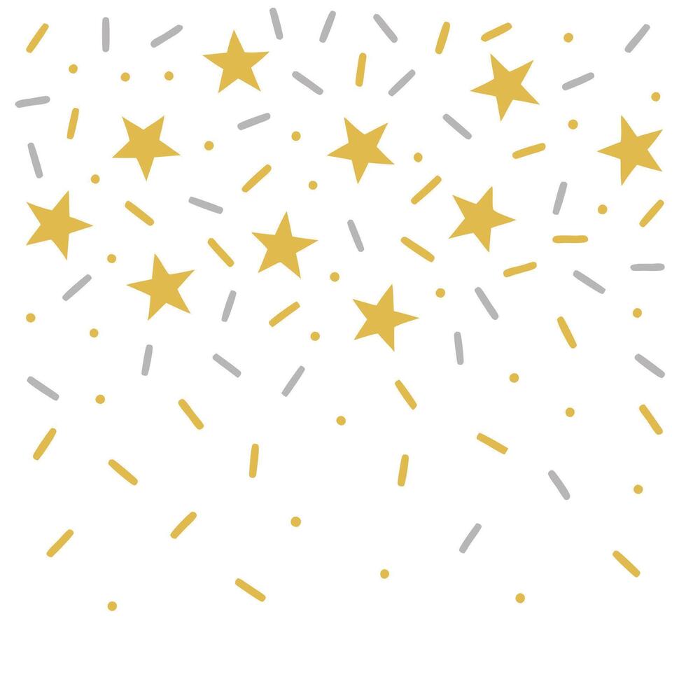 Shimmering Golden and Silver Confetti Sparkling Party Theme vector