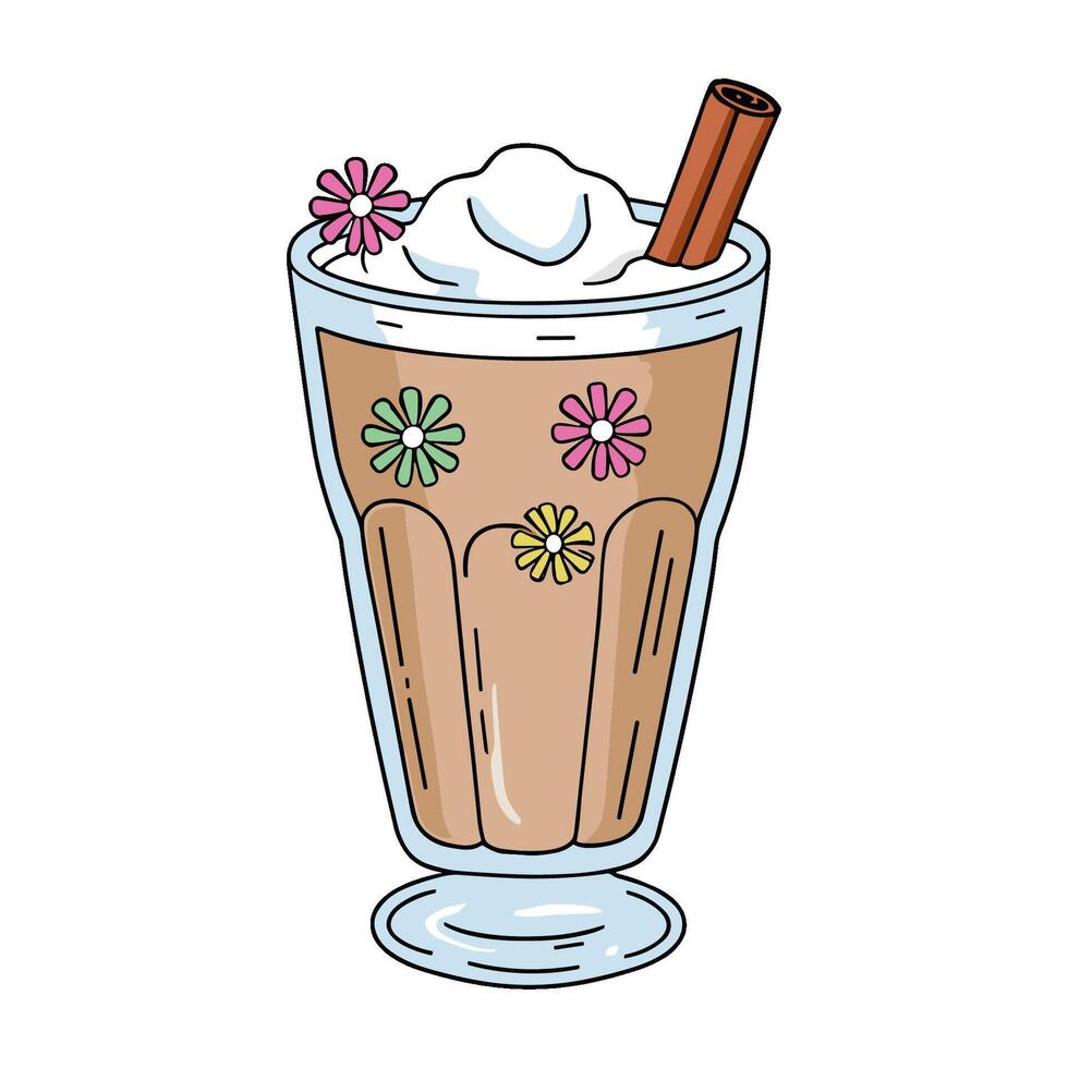 autumn drink featuring cream and spices, perfect for seasonal gatherings and cozy evenings vector