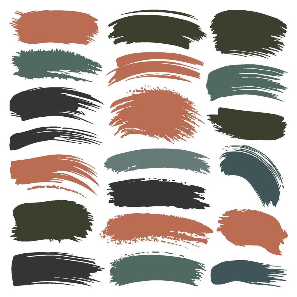 collection of colorful brush strokes in flat style perfect for digital design projects and creativity vector