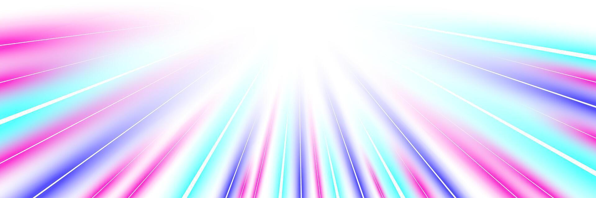 Warp speed effect with motion blur. Glowing purple and blue lines radiate outward, creating futuristic velocity illusion. Perfect for cyber, anime and scifi digital artwork. vector