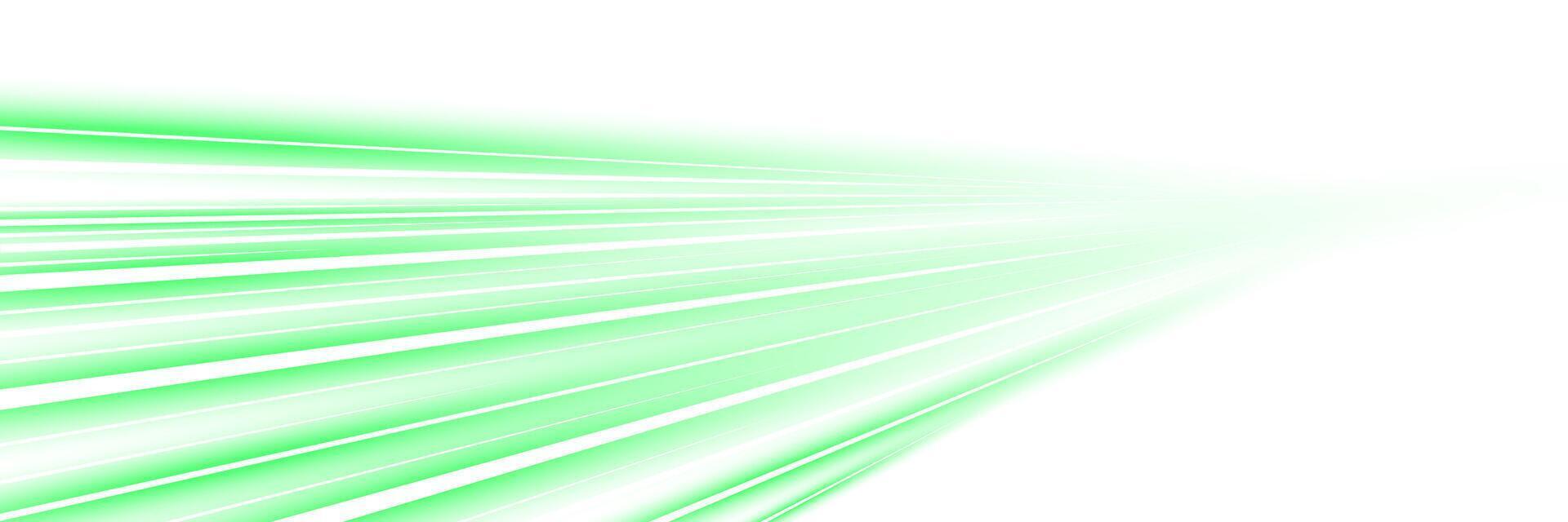 Futuristic racing trails background. Glowing motion green streaks in fast paced digital perspective. Designed for automotive, technology or scifi inspired graphics. vector
