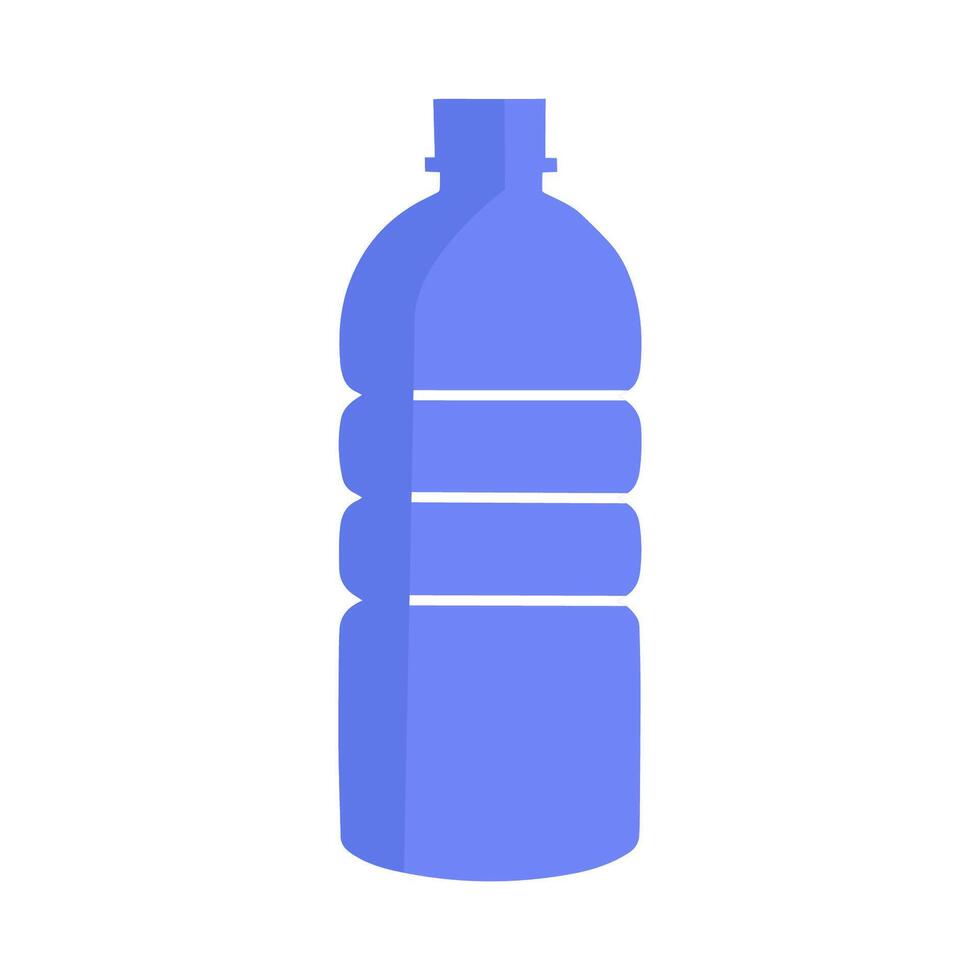 Plastic water bottle blue icon. Beverage container isolated symbol. Refreshing drink concept for mineral water, soda or juice. Suitable for eco friendly packaging, fitness and brewery design. vector