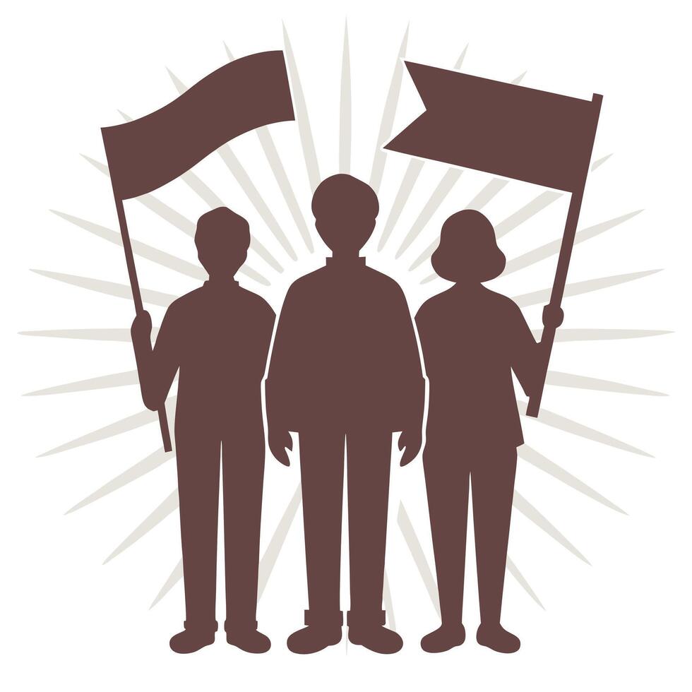 Silhouette Art Depicting Labour Day and Workers Rights vector