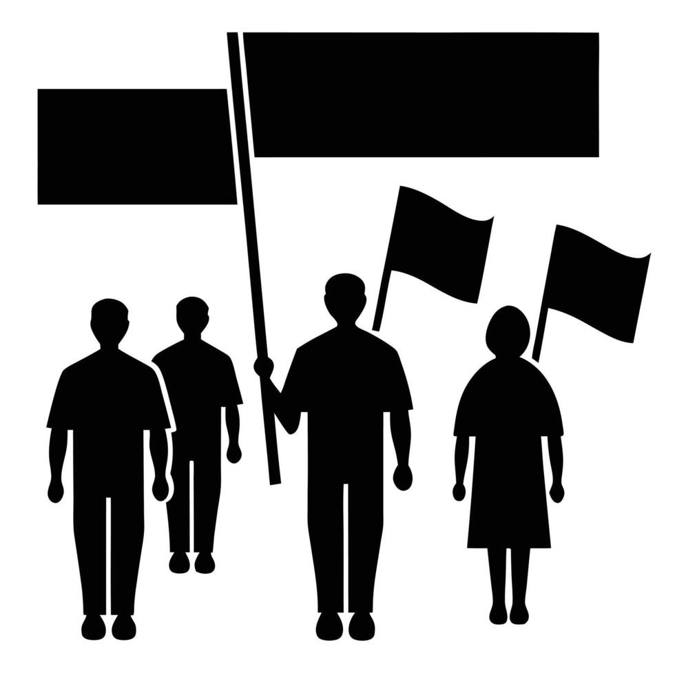 Happy Labour Day Silhouette Illustration with Workers vector