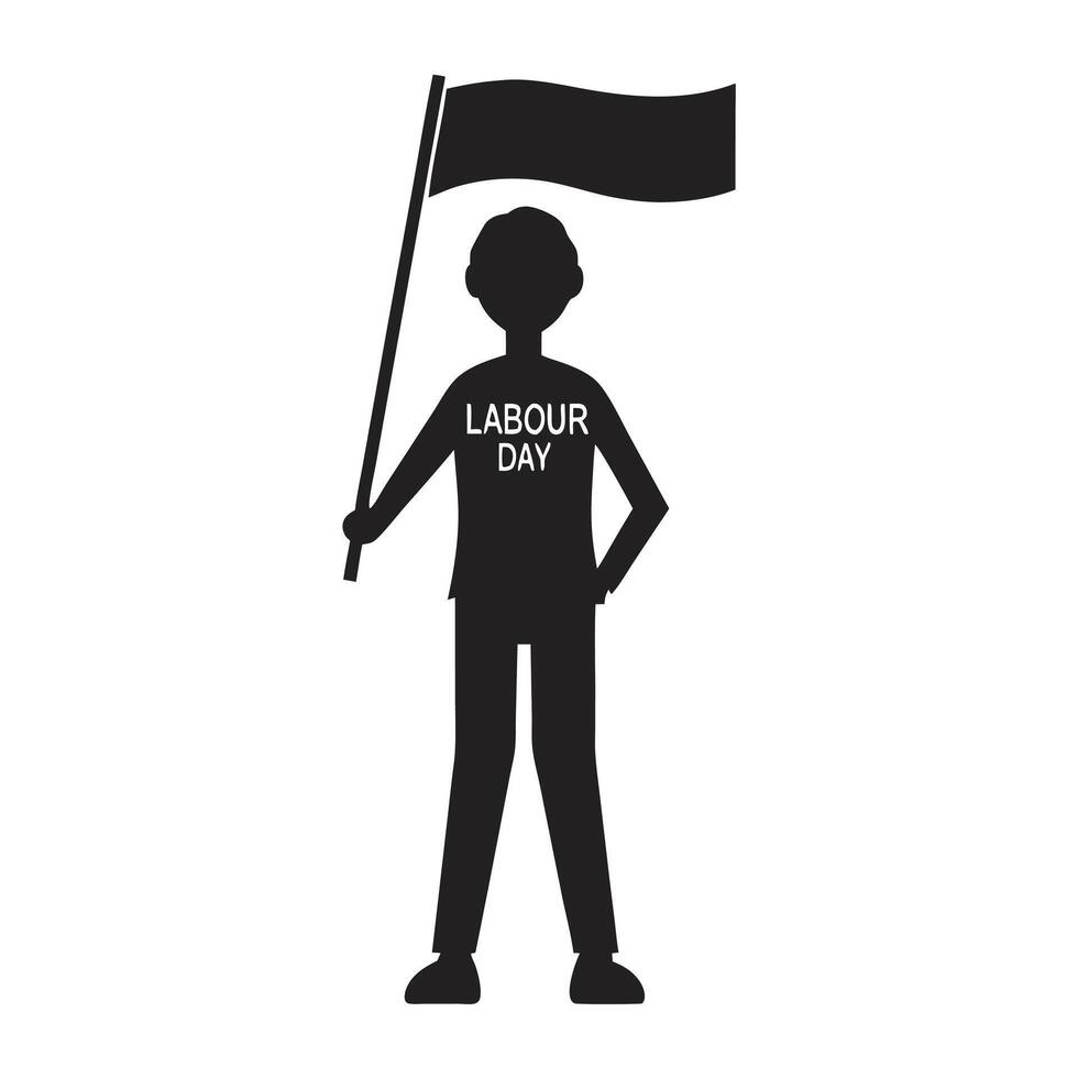Labour Day Iconic Silhouette of Industry and Workforce vector