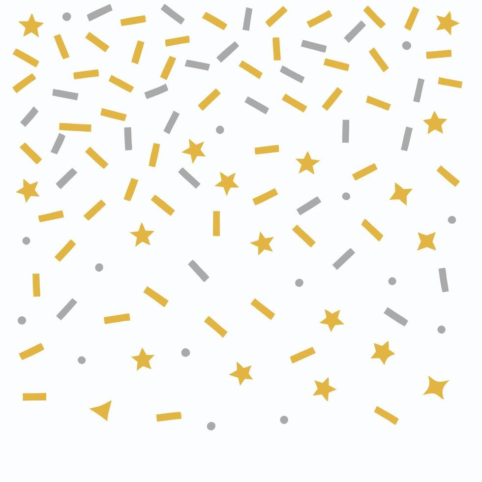 Elegant Golden and Silver Confetti Falling Celebration Background vector