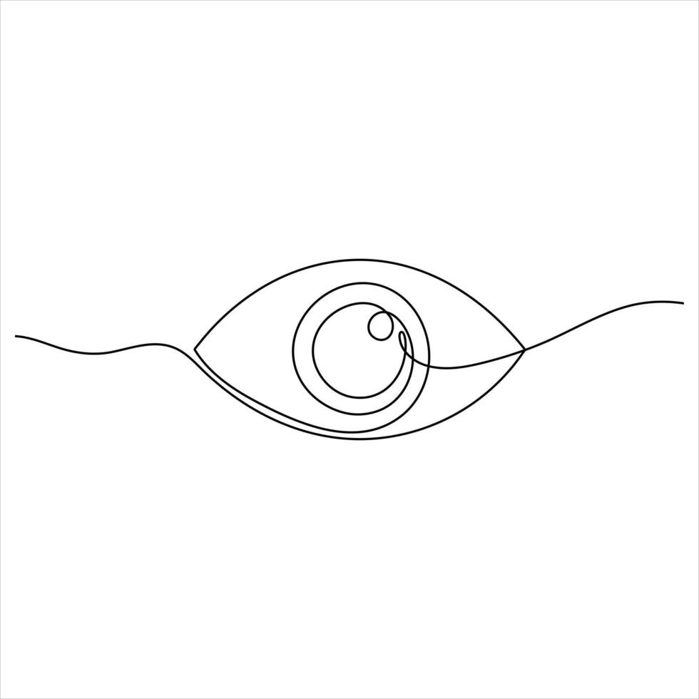 Oneline Eye drawing continuous single line art drawing illustration vector