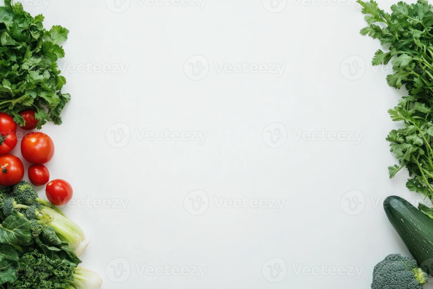 Fresh Vegetables on White Background photo