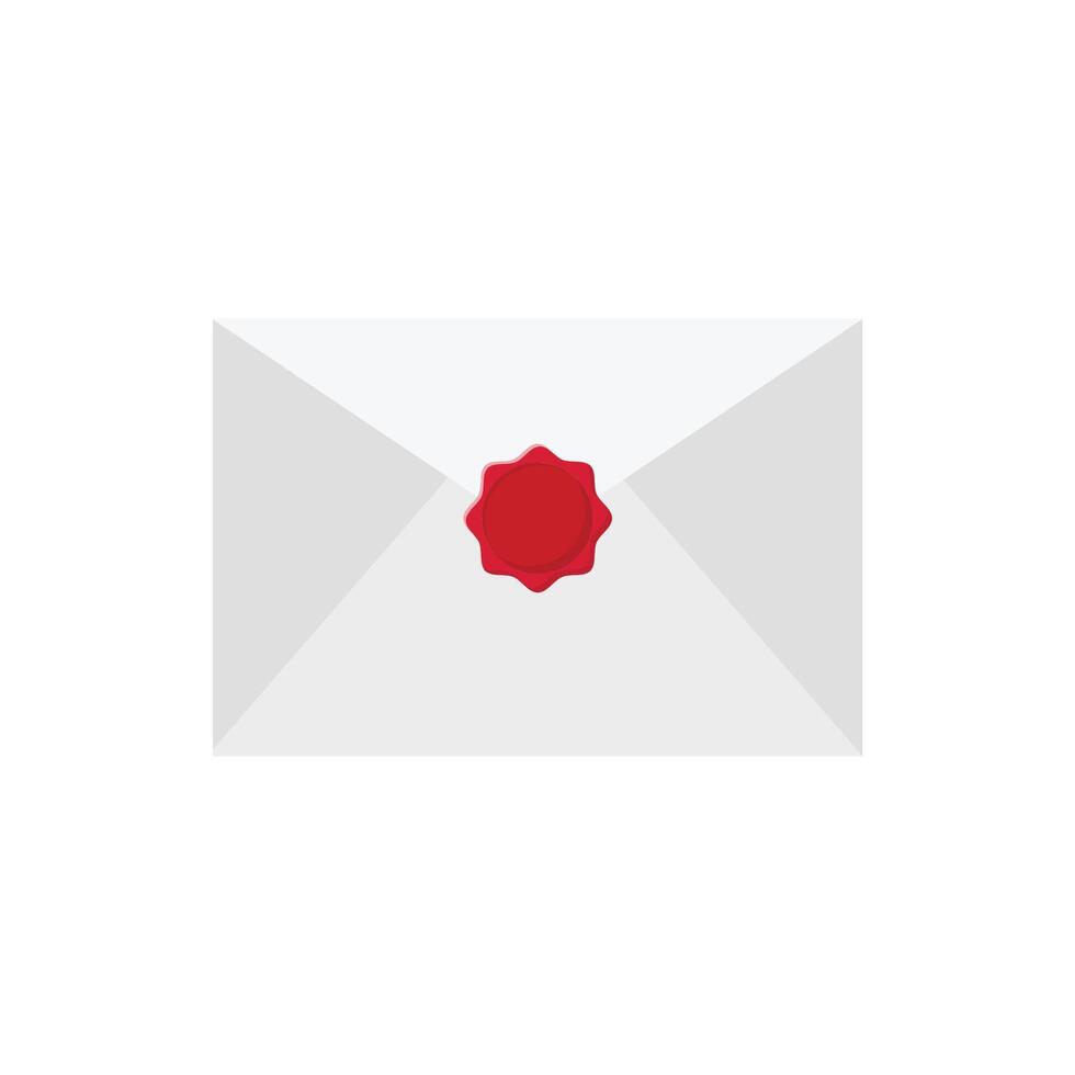 Mail Envelope with Wax Seal Flat Illustration. Cartoon Clean Icon Design Element on Isolated White Background vector