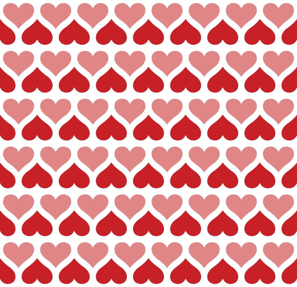 Heart shape symbol - red hearts seamless repeatable pattern texture background vector