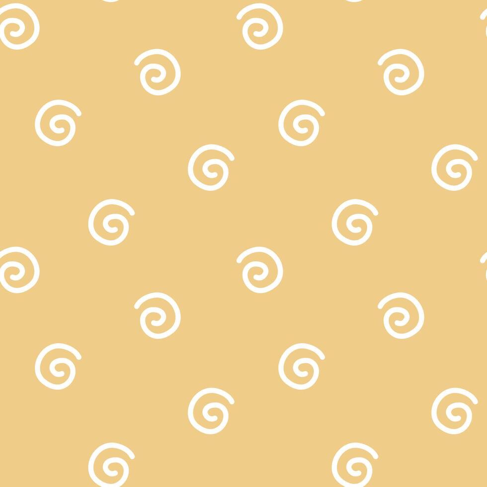 seamless minimal spiral repeat pattern in yellow background vector