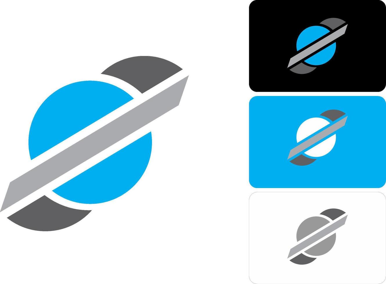 Modern Planet Logo in Blue and Gray vector