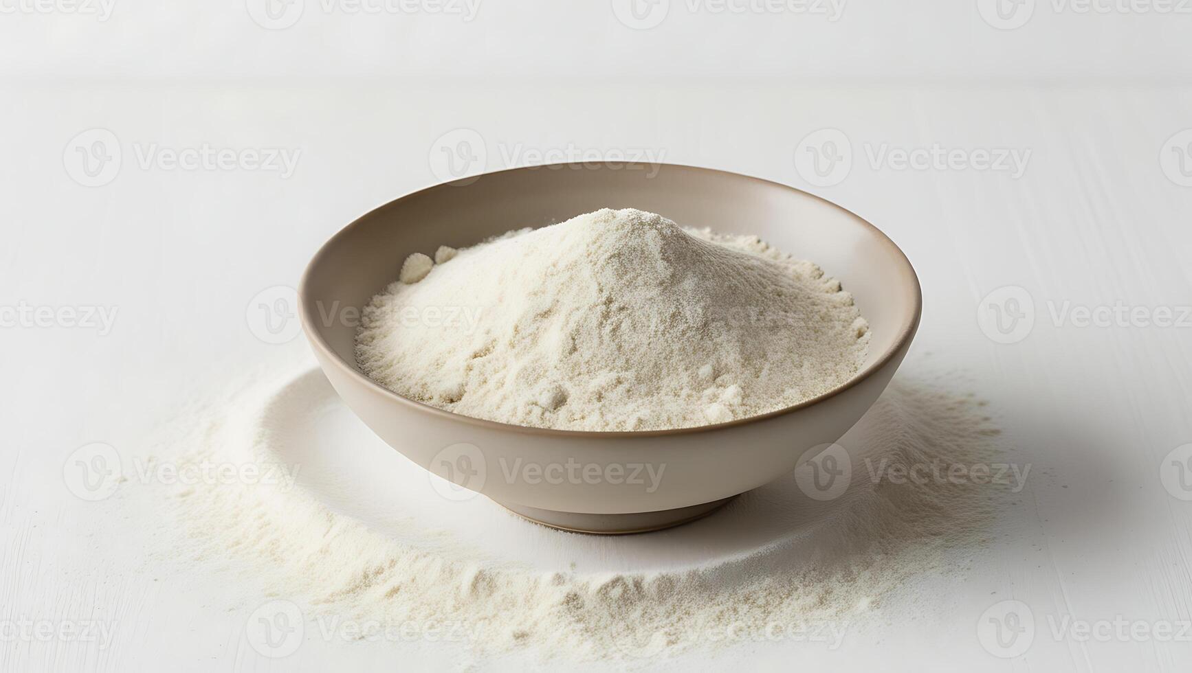 Fresh mushroom powder in a bowl on a white background photo