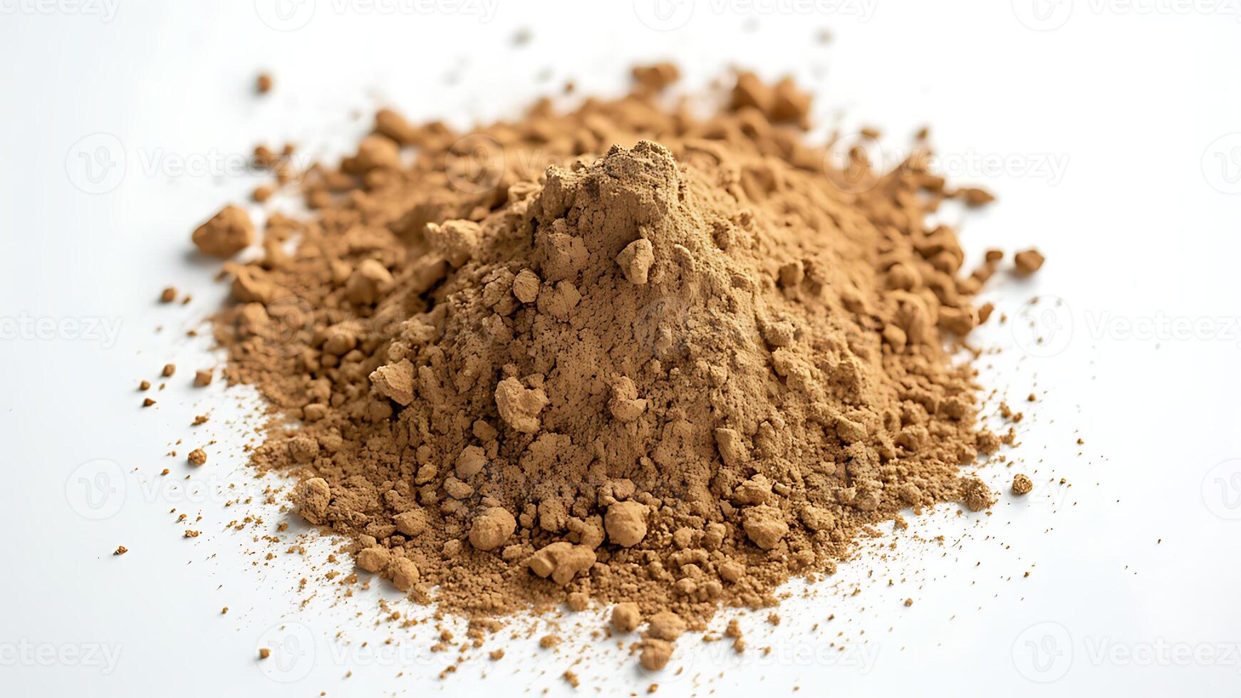 Fresh brown mushroom powder on a white background photo