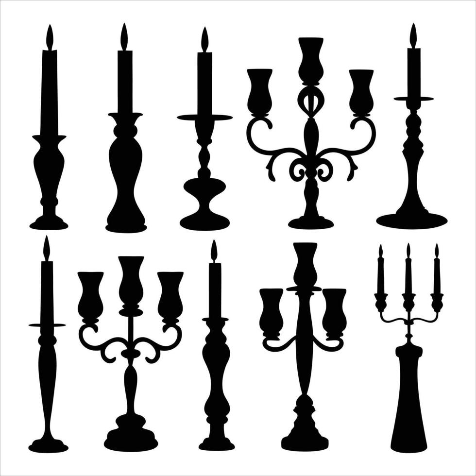 Elegant Candle Silhouette vector