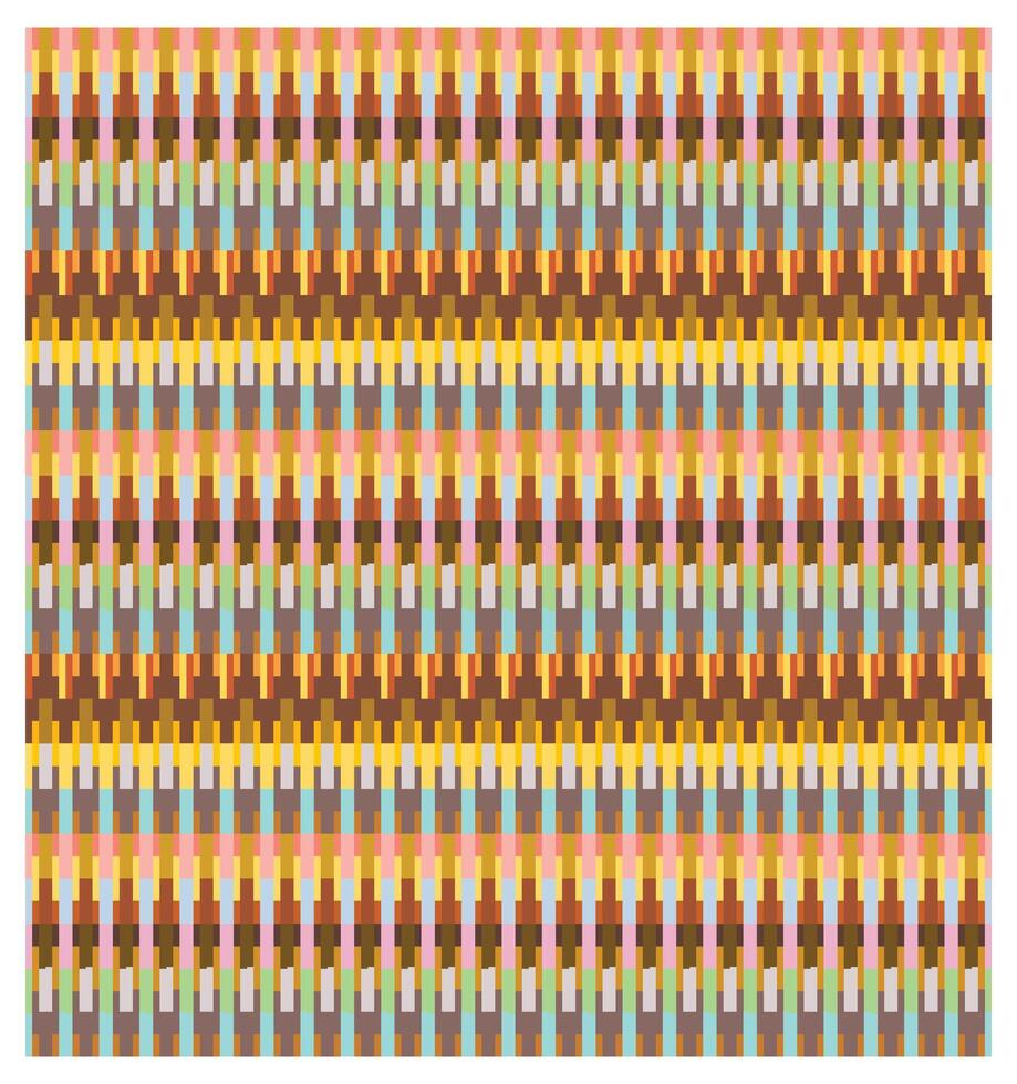 A colorful pattern featuring vertical stripes of varying widths in shades of pink, yellow, brown, green, and blue, creating a textured look. vector