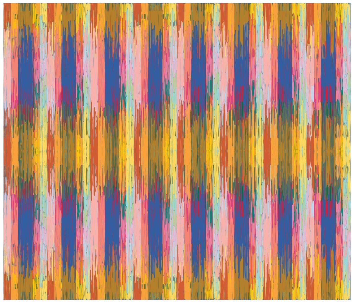 Abstract artwork featuring vertical stripes in vibrant colors of blue, pink, yellow, and orange, creating a lively and dynamic pattern. vector
