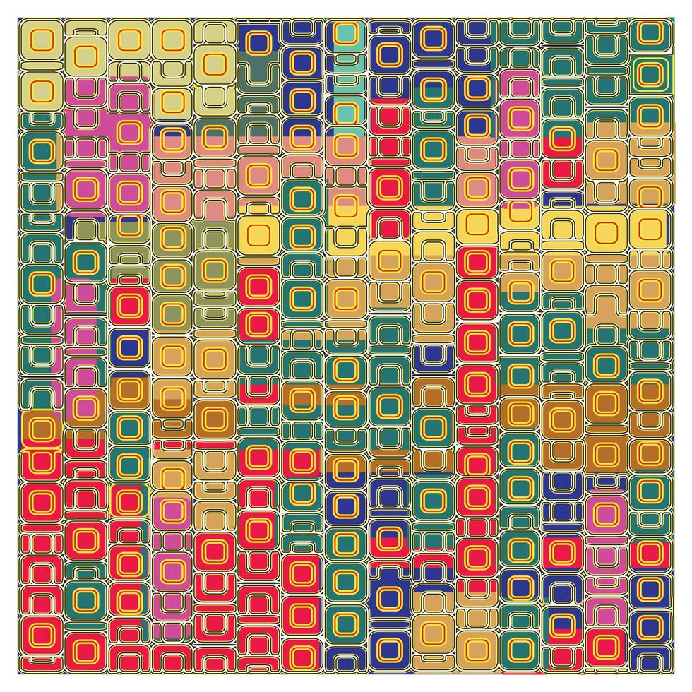 A vibrant pattern of overlapping colorful squares in shades of pink, green, gold, and blue, creating a lively mosaic design. vector