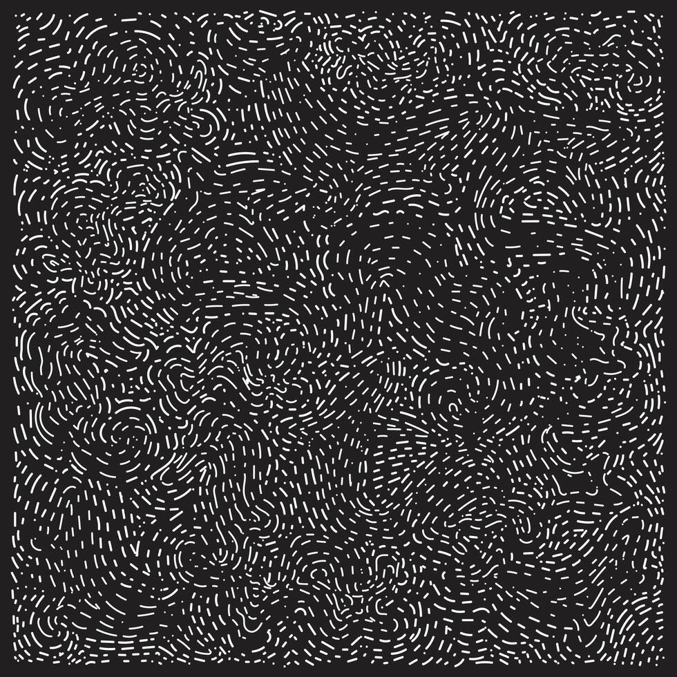A chaotic pattern of white wavy lines on a black background, creating a swirling, abstract texture reminiscent of flowing motion. vector