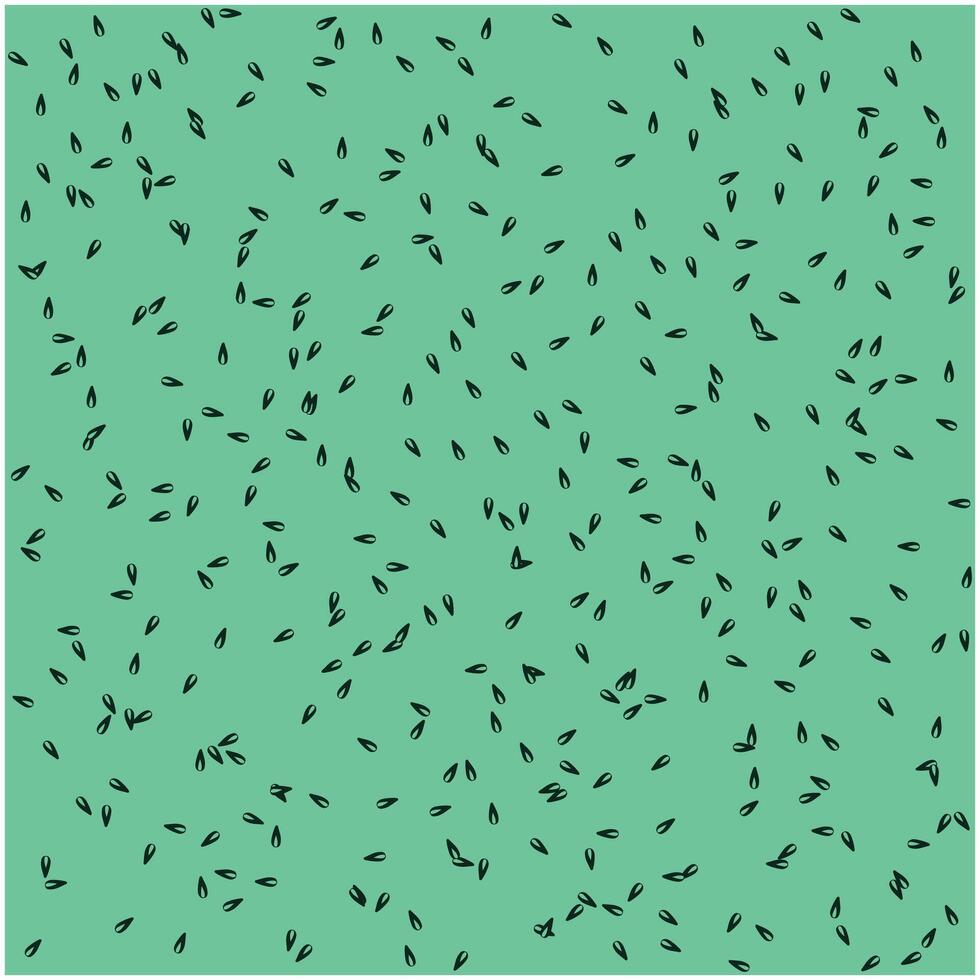 A mint green background scattered with small black seed-like shapes, creating a playful and organic pattern. vector