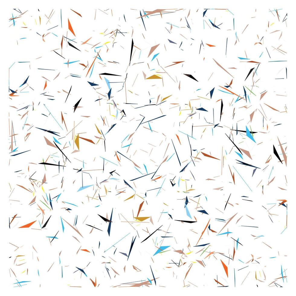 Abstract design featuring scattered colorful geometric lines on a white background, creating a dynamic and energetic composition. vector