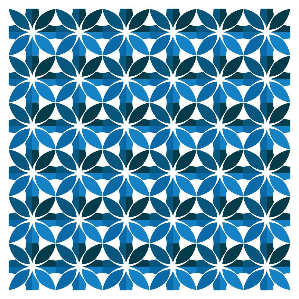 A geometric pattern featuring alternating blue and dark teal shapes arranged in a grid, creating a vibrant, interconnected design. vector