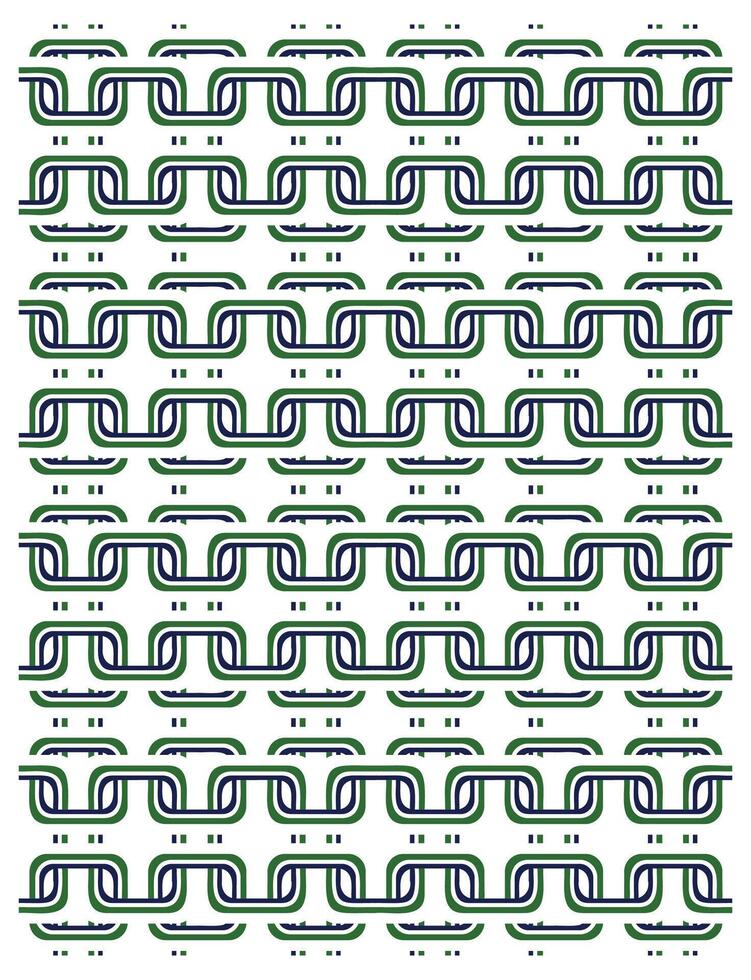 A repeating geometric pattern of interlocking green and navy blue lines on a white background, creating a textured, layered effect. vector