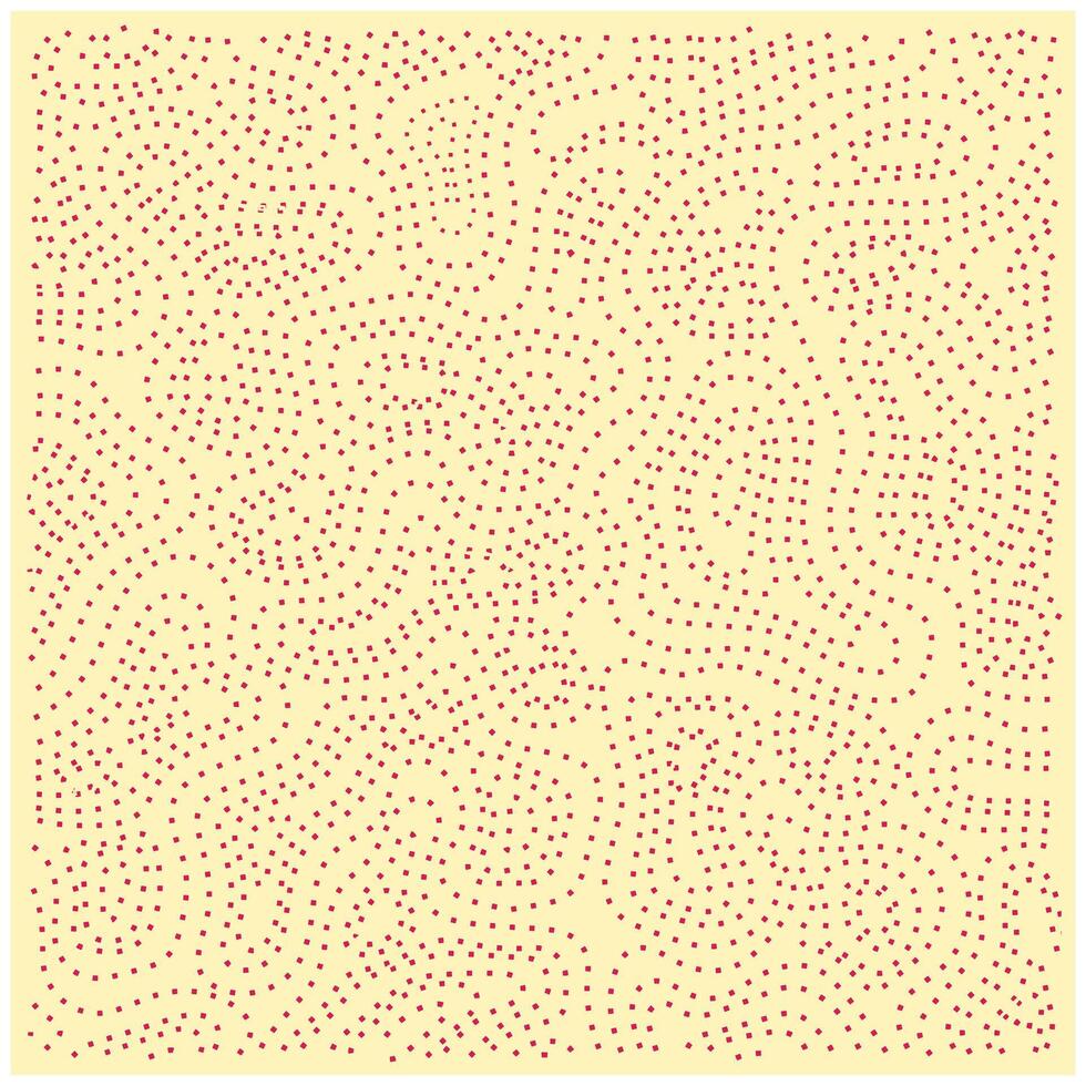 A textured background featuring a pattern of scattered red dots on a soft yellow surface, creating a wavy, organic design. vector