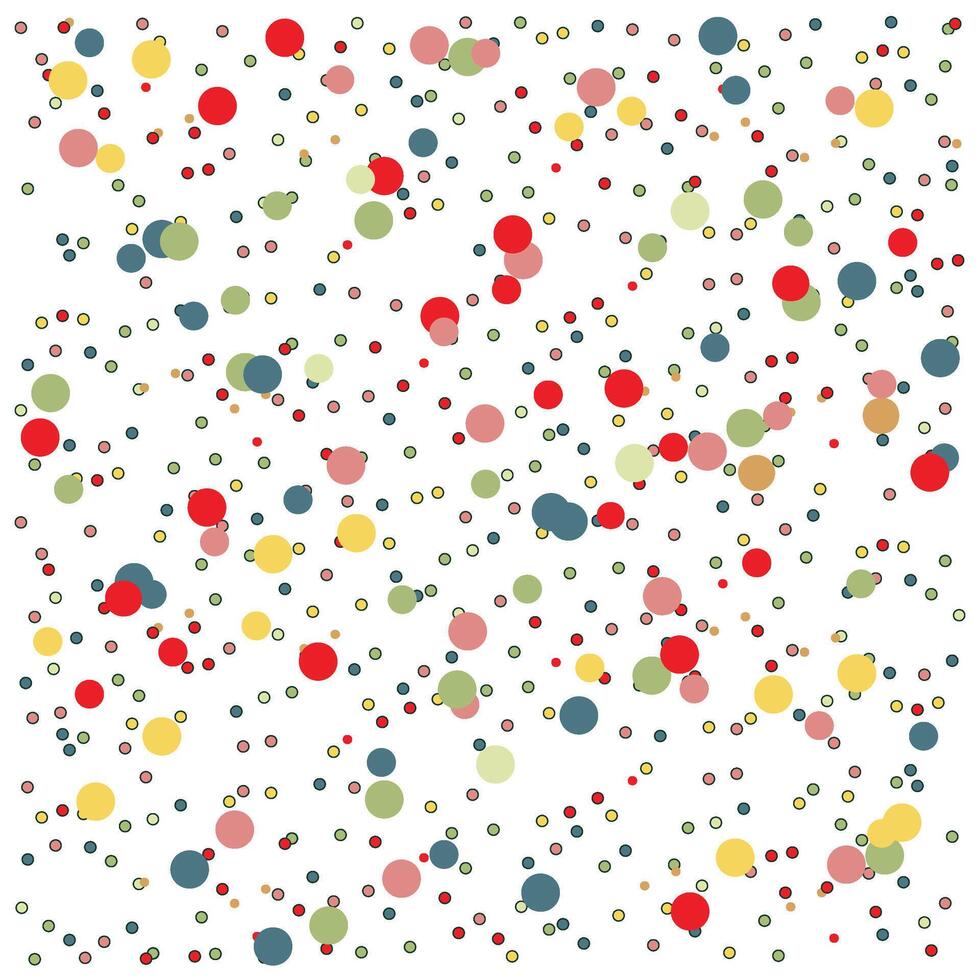 A colorful array of circles in red, green, yellow, and blue on a white background, creating a playful and vibrant pattern. vector